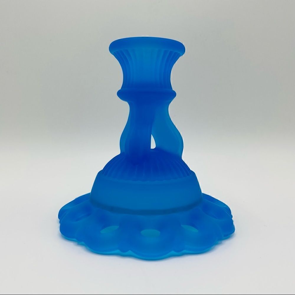 Vintage Westmoreland Doric Blue Mist Candlestick